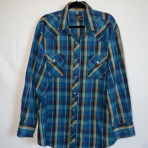 Roper Western Blue Plaid Shirt
